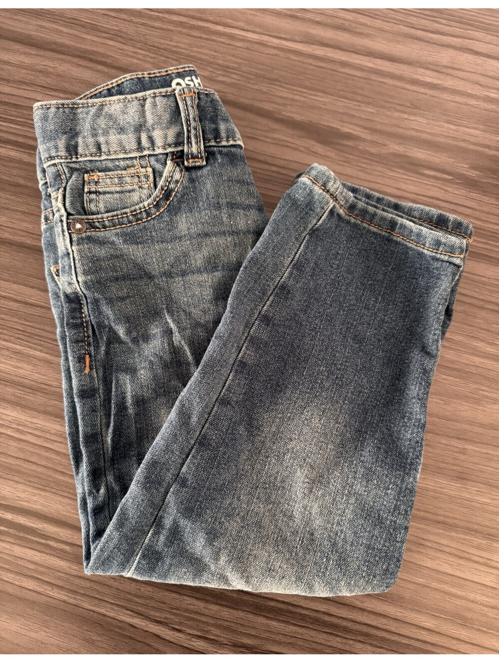 OshKosh B'gosh Girls Straight Blue Denim Jeans 4R/4A Cotton Pockets